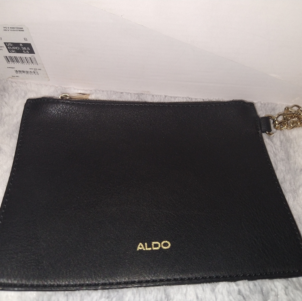 Black leather Aldo cosmetic bag